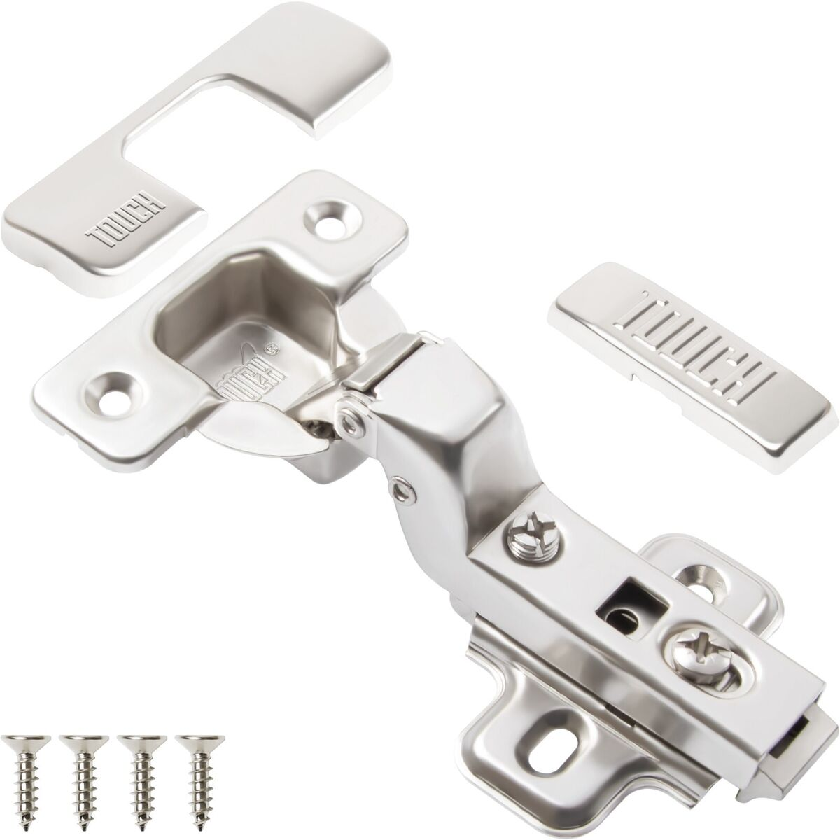 Surface-mounted hinge for kitchen cabinets