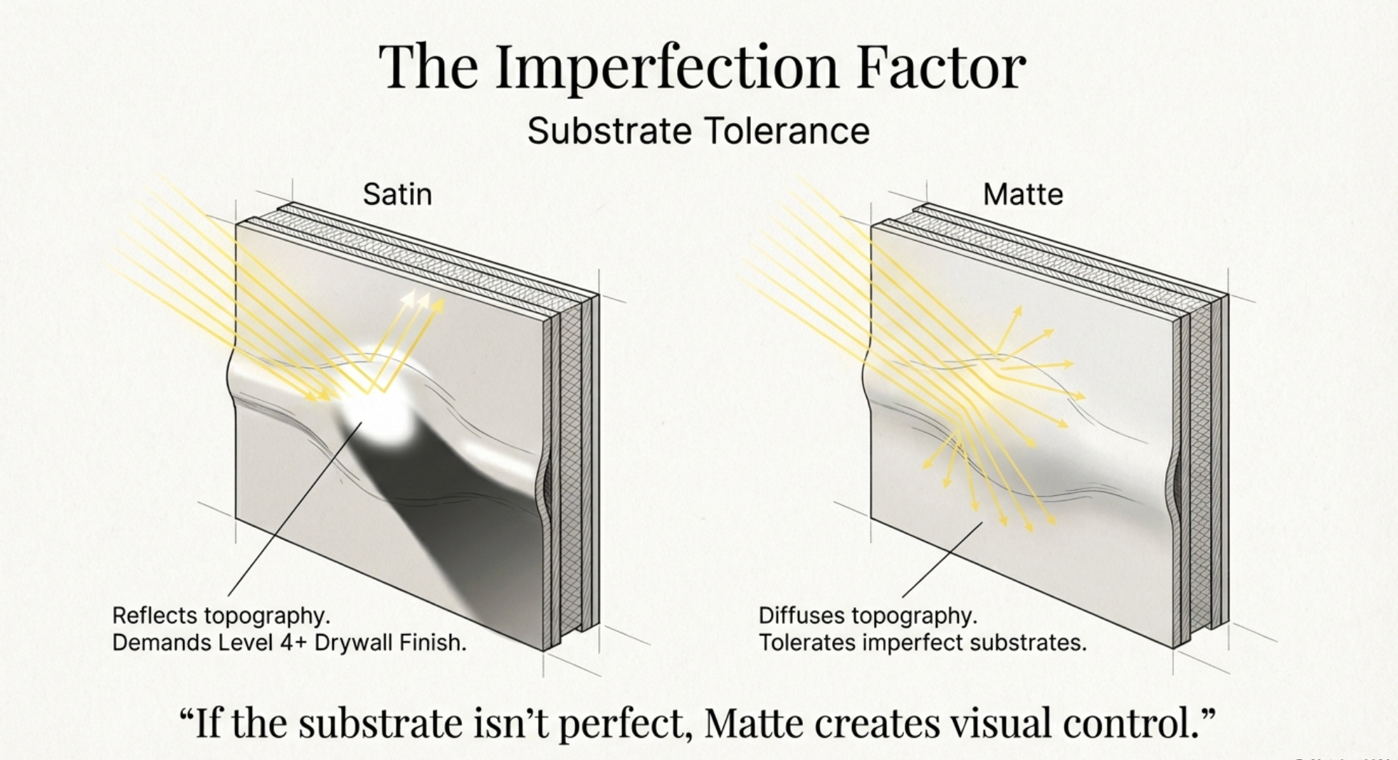 substrate tolerance of matte vs satin paint