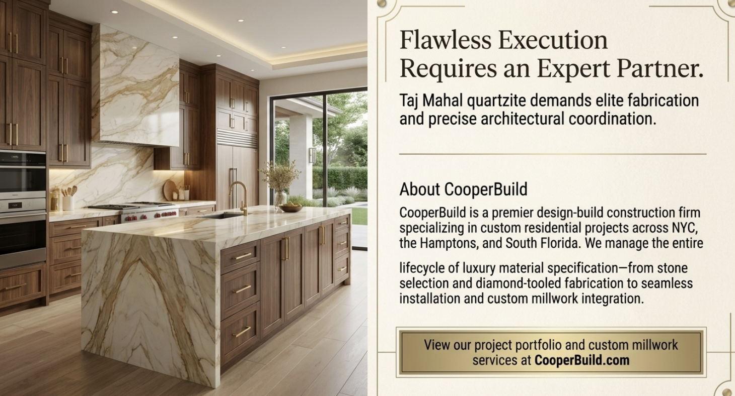 CooperBuild Taj Mahal quartzite fabrication and project coordination